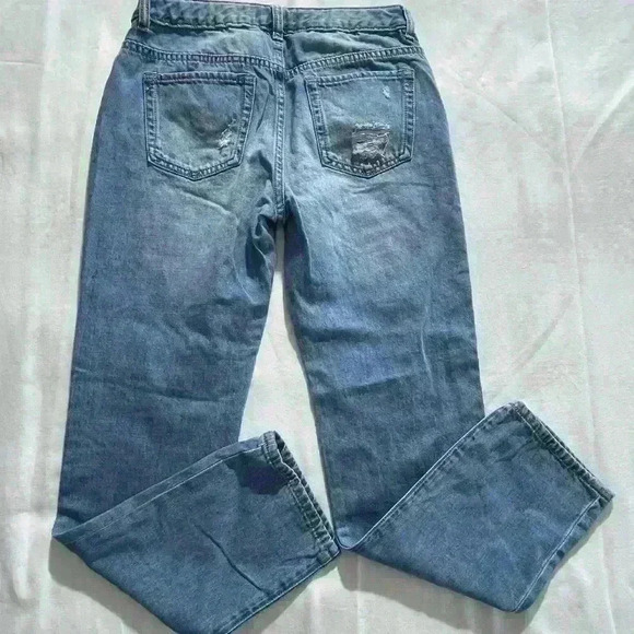 Girls Gap Collaboration Pendleton Girlfriend Jeans Size 14 Distressed Flannel - Picture 6 of 6